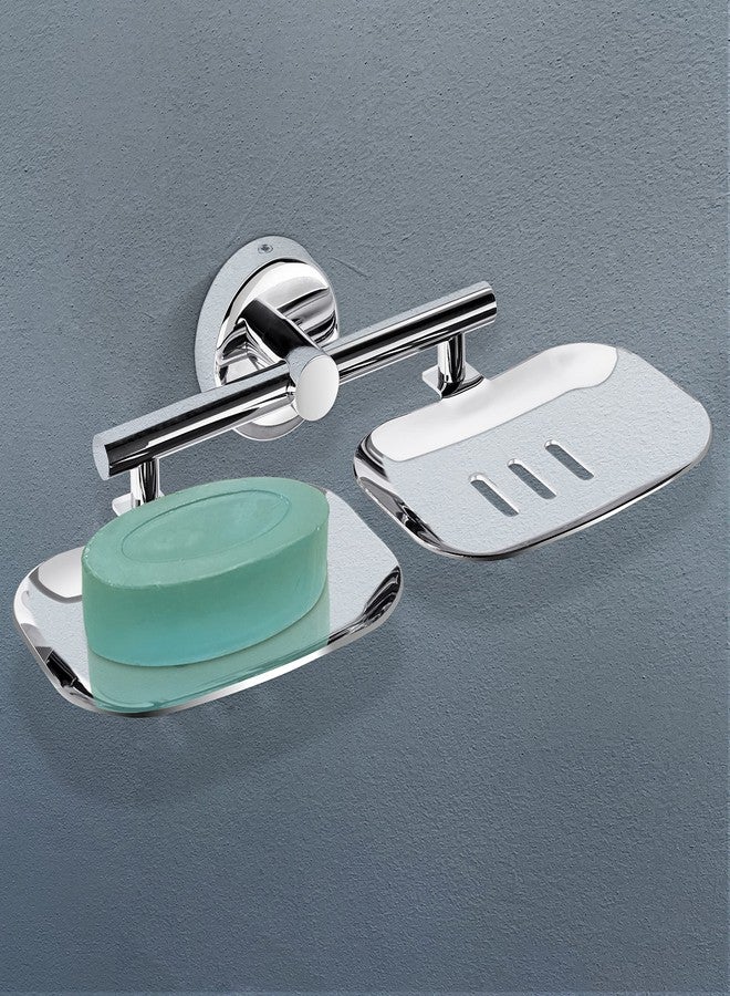 Primax Stainless Steel Rectangular Double Soap Holder for Bathroom/Soap Dish/Bathroom Soap Stand/Bathroom Accessories (Chrome) - Image 1